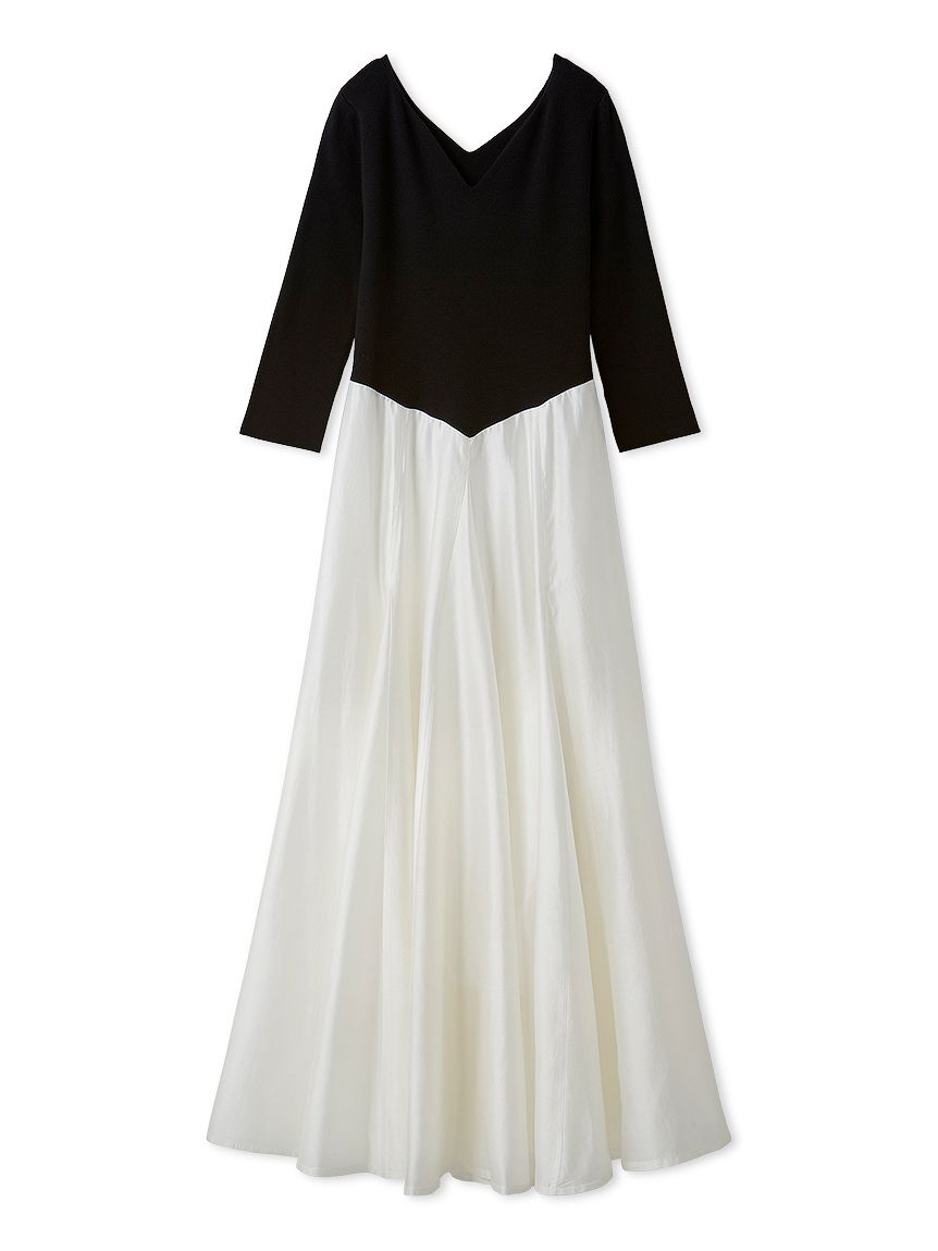 SNIDEL「ハートネックシアーフレアコンビワンピース」|ワンピース|