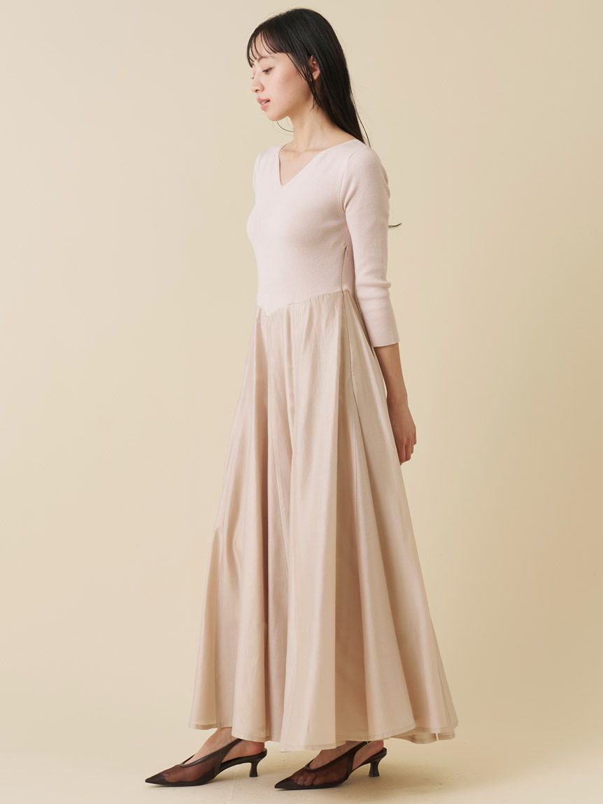 SNIDEL「ハートネックシアーフレアコンビワンピース」|ワンピース|PBEG