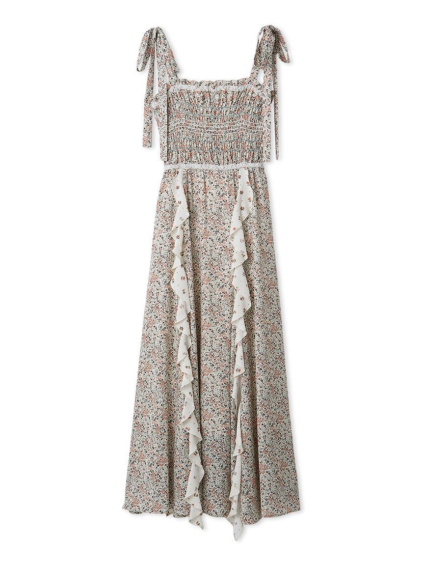 FRAY I.D「【FRAY I.D MADE WITH LIBERTY FABRIC】ラッフルキャミソールドレス」|ドレス|IVR