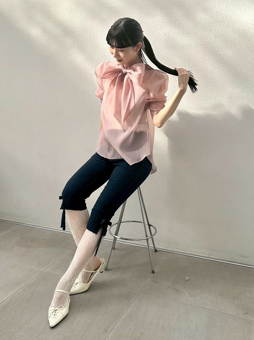 LILY BROWN「オーガンザボウタイブラウス」|シャツ・ブラウス|