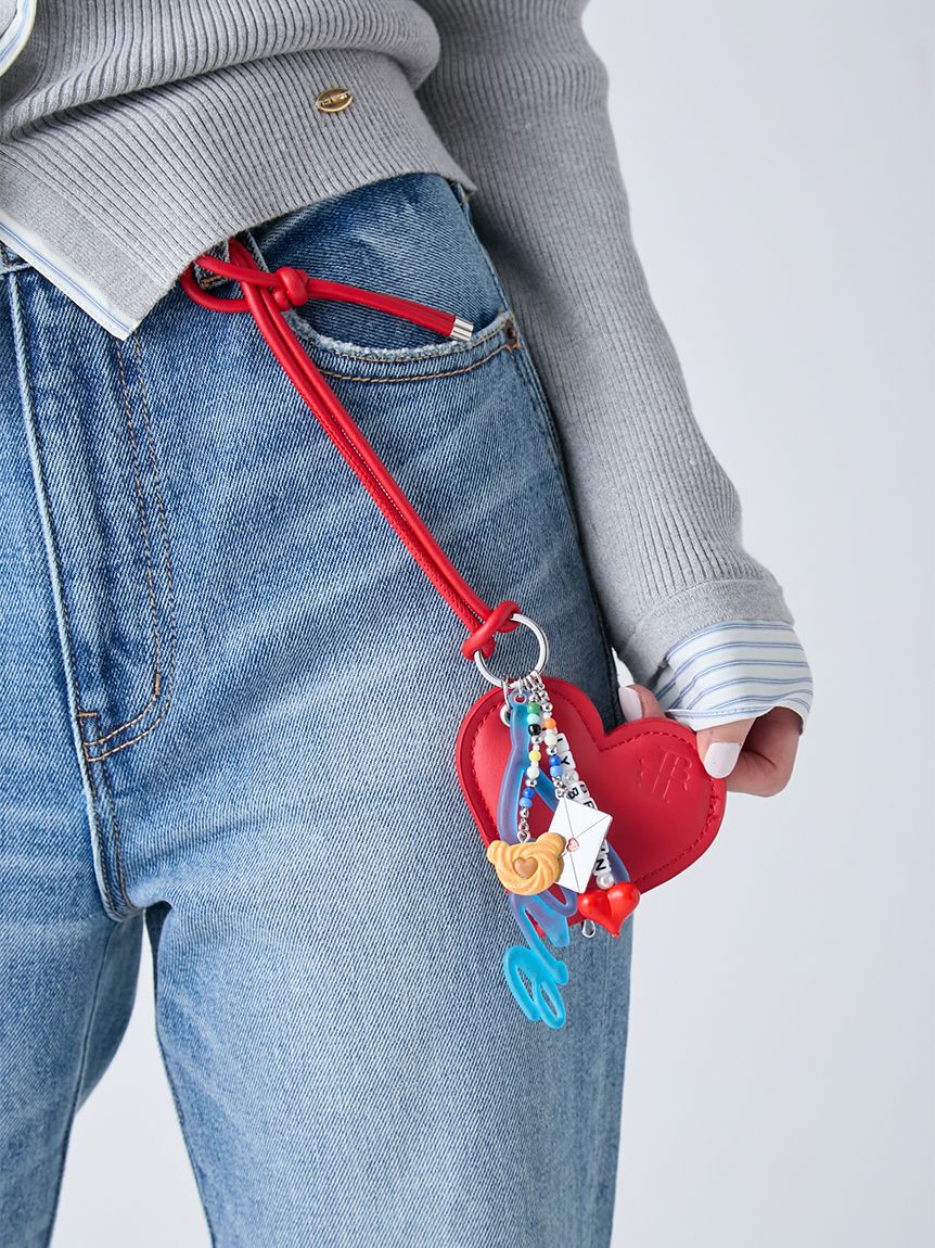 LILY BROWN「ハートモチーフキーチャーム<キーリング付き>」|キーケース|