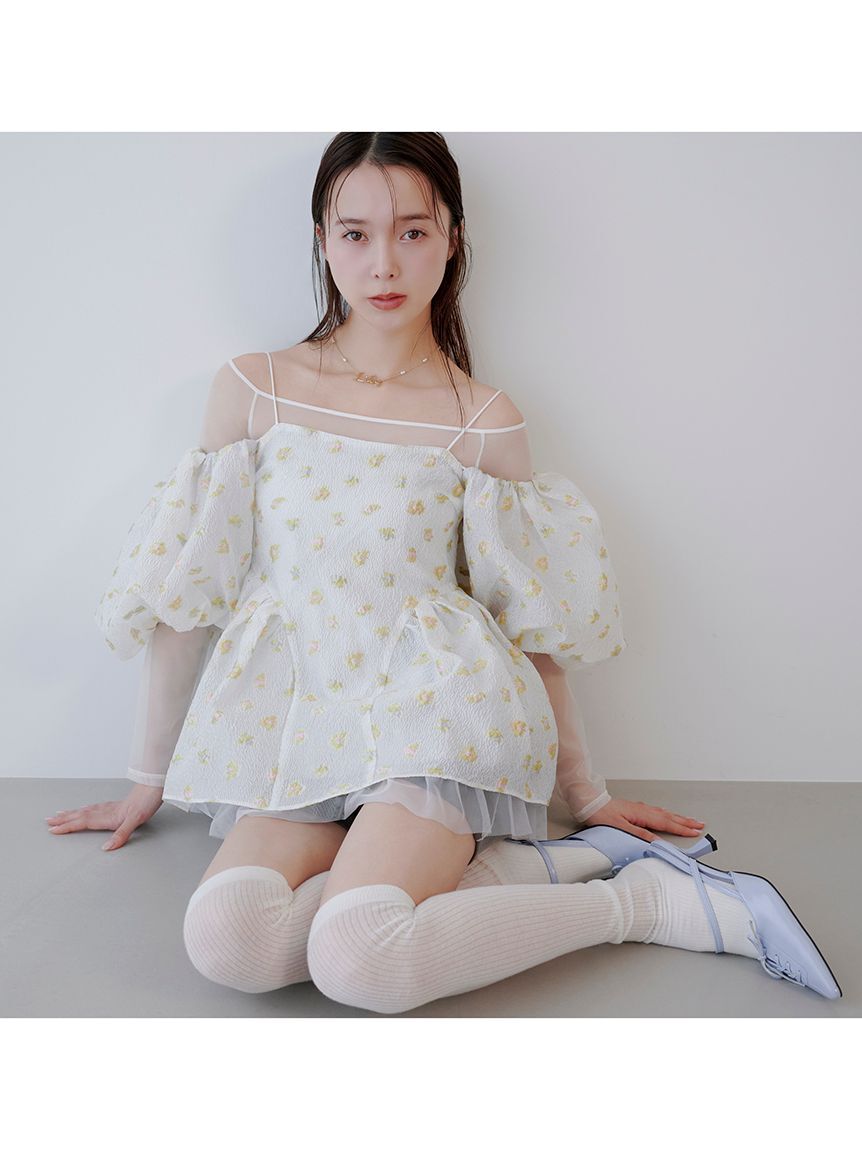 LILY BROWN「3wayペプラムジャガードブラウス」|シャツ・ブラウス|