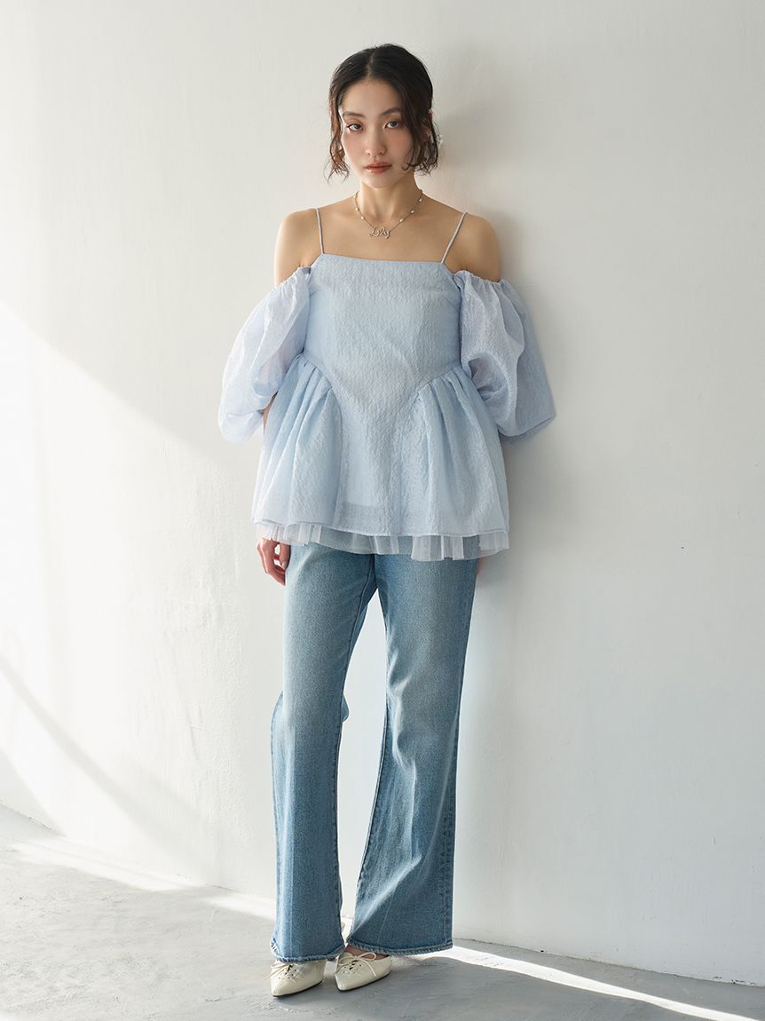 LILY BROWN「3wayペプラムジャガードブラウス」|シャツ・ブラウス|