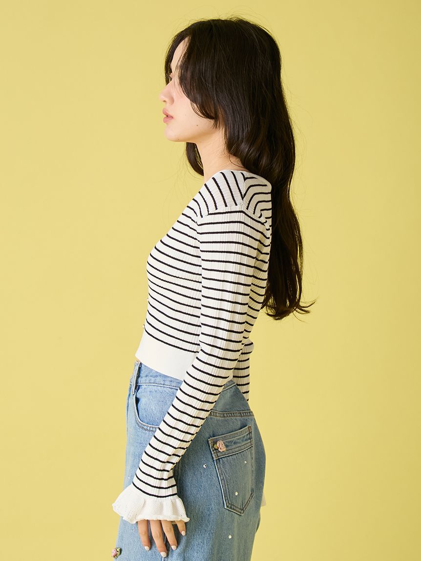 LILY BROWN「ウォッシャブルVネックニットカーディガン」|カーディガン|