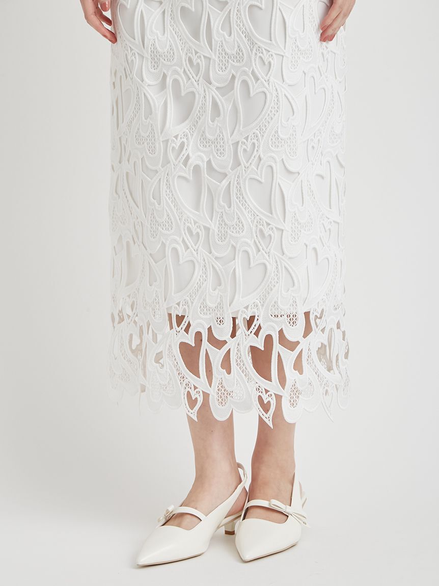 CELFORD「【WEB限定サイズ】ハートレースタイトスカート」|スカート|