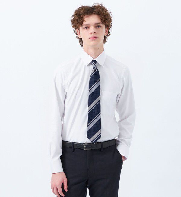 MACKINTOSH PHILOSOPHY「トロッター セミワイドシャツ オックス/ストライプ/チェック」|シャツ・ブラウス|ホワイト無地