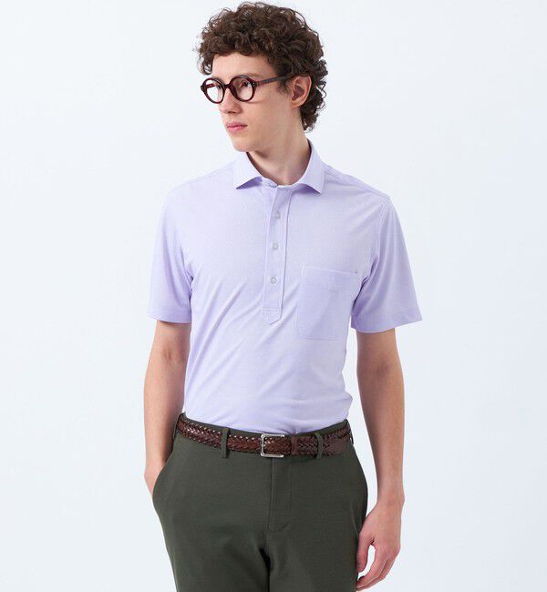 MACKINTOSH PHILOSOPHY「トロッター メランジ鹿の子 カッタウェイポロ」|シャツ・ブラウス|パープル