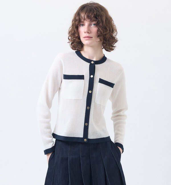 MACKINTOSH PHILOSOPHY「【予約販売】【ROYTON(ロイトン)】シアーワッフルカーディガン」|ニット・セーター|オフホワイト