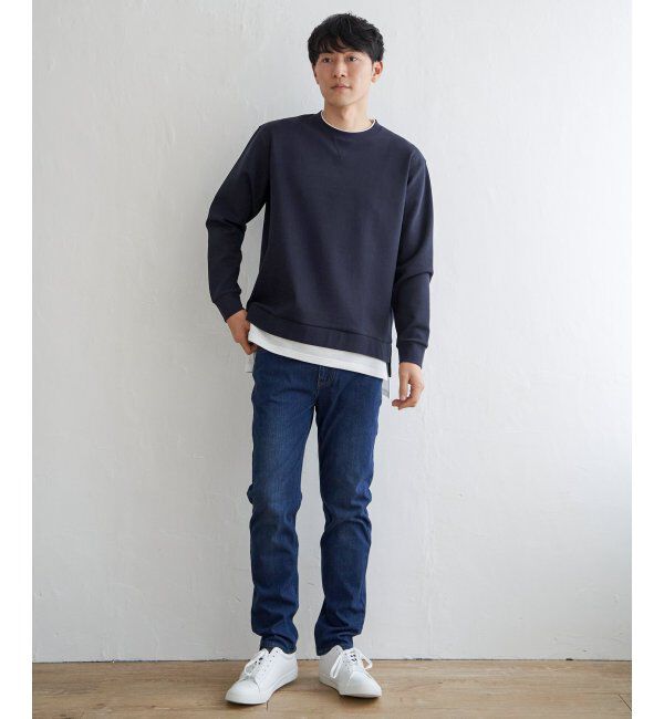 ikka「【抗菌防臭】GOKU楽ダンボールフェイクプルオーバー」|パーカー|