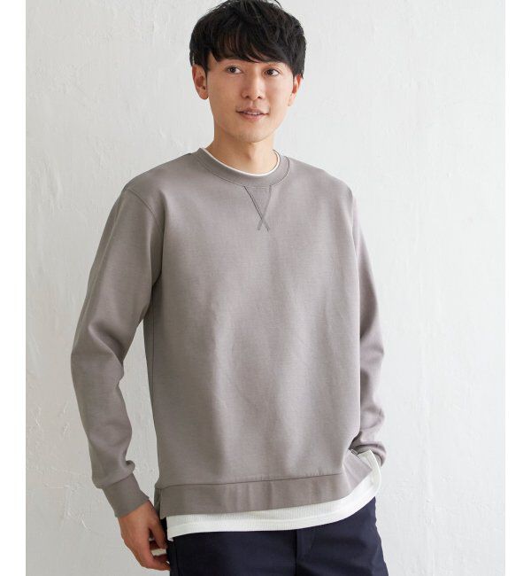 ikka「【抗菌防臭】GOKU楽ダンボールフェイクプルオーバー」|パーカー|グレイ