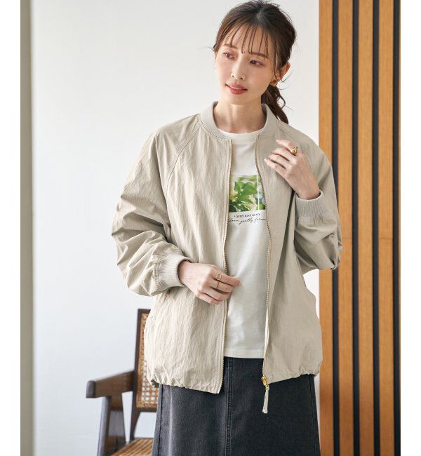 ikka「ミドル丈リブブルゾン」|ブルゾン・スタジャン|