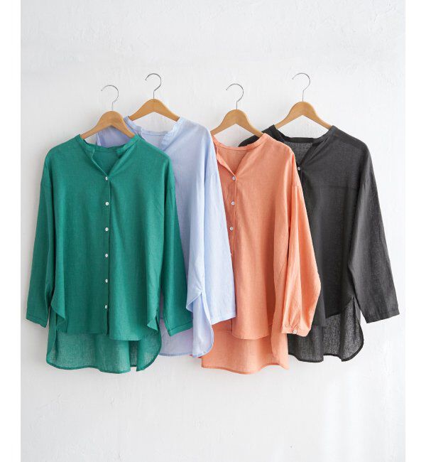 Lbc with Life「リネンコットンバンドカラーシャツ」|シャツ・ブラウス|