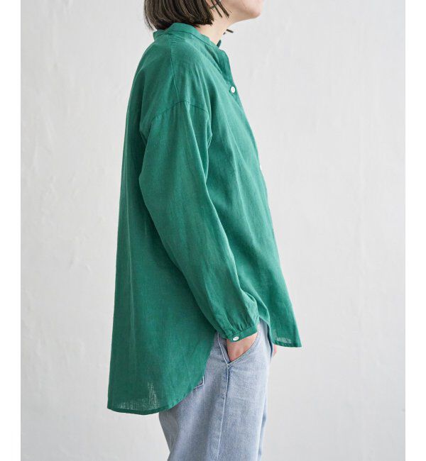 Lbc with Life「リネンコットンバンドカラーシャツ」|シャツ・ブラウス|