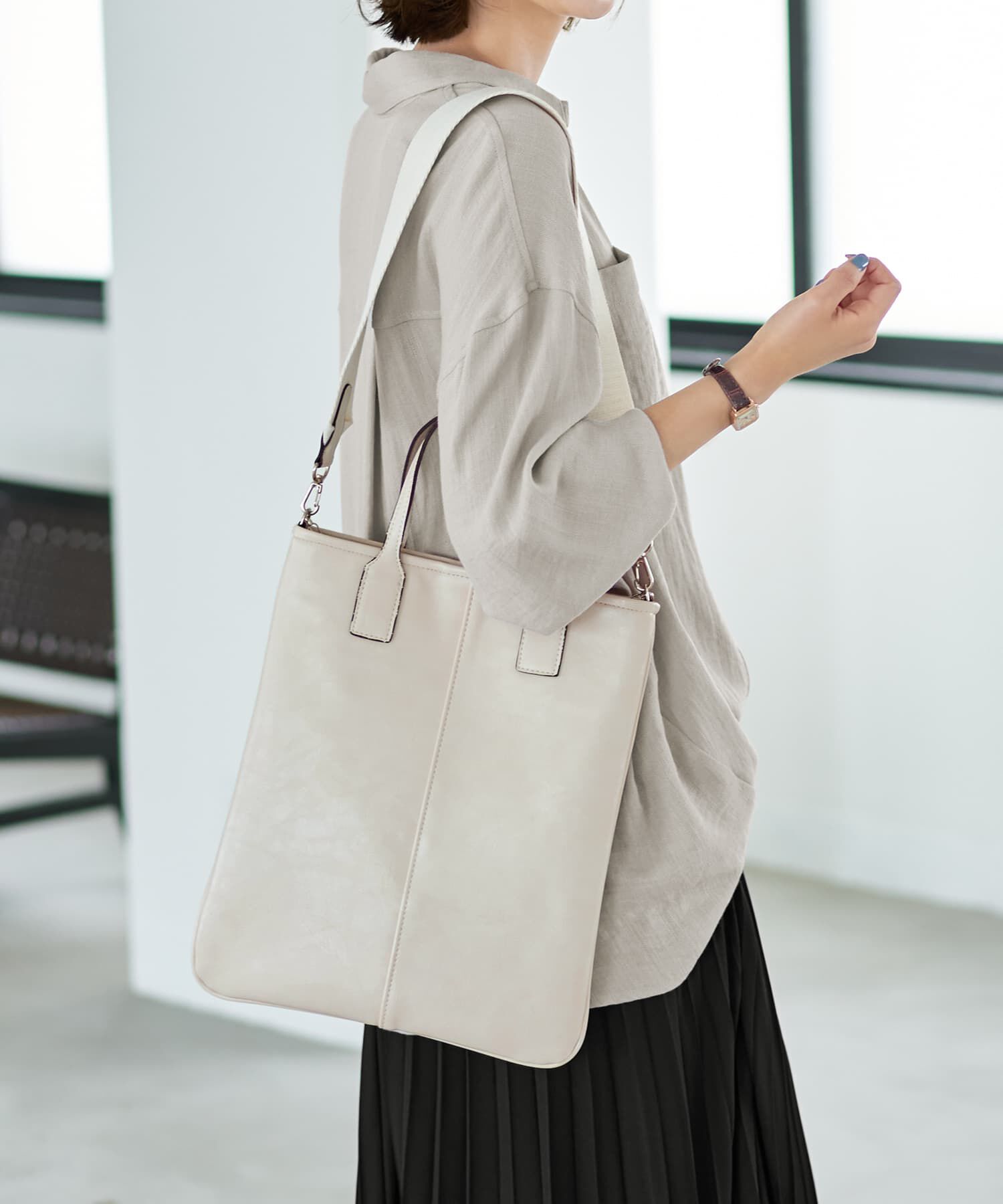 STYLE DELI「ノートパソコンバッグ」|トートバッグ|アイボリー