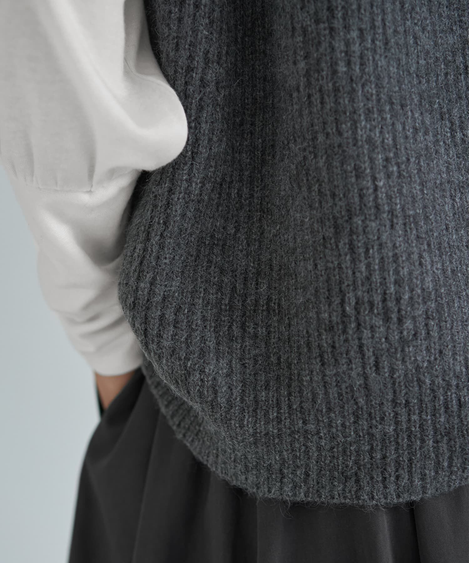 STYLE DELI「Wファスナースタンドネックニットベスト」|ニット・セーター|