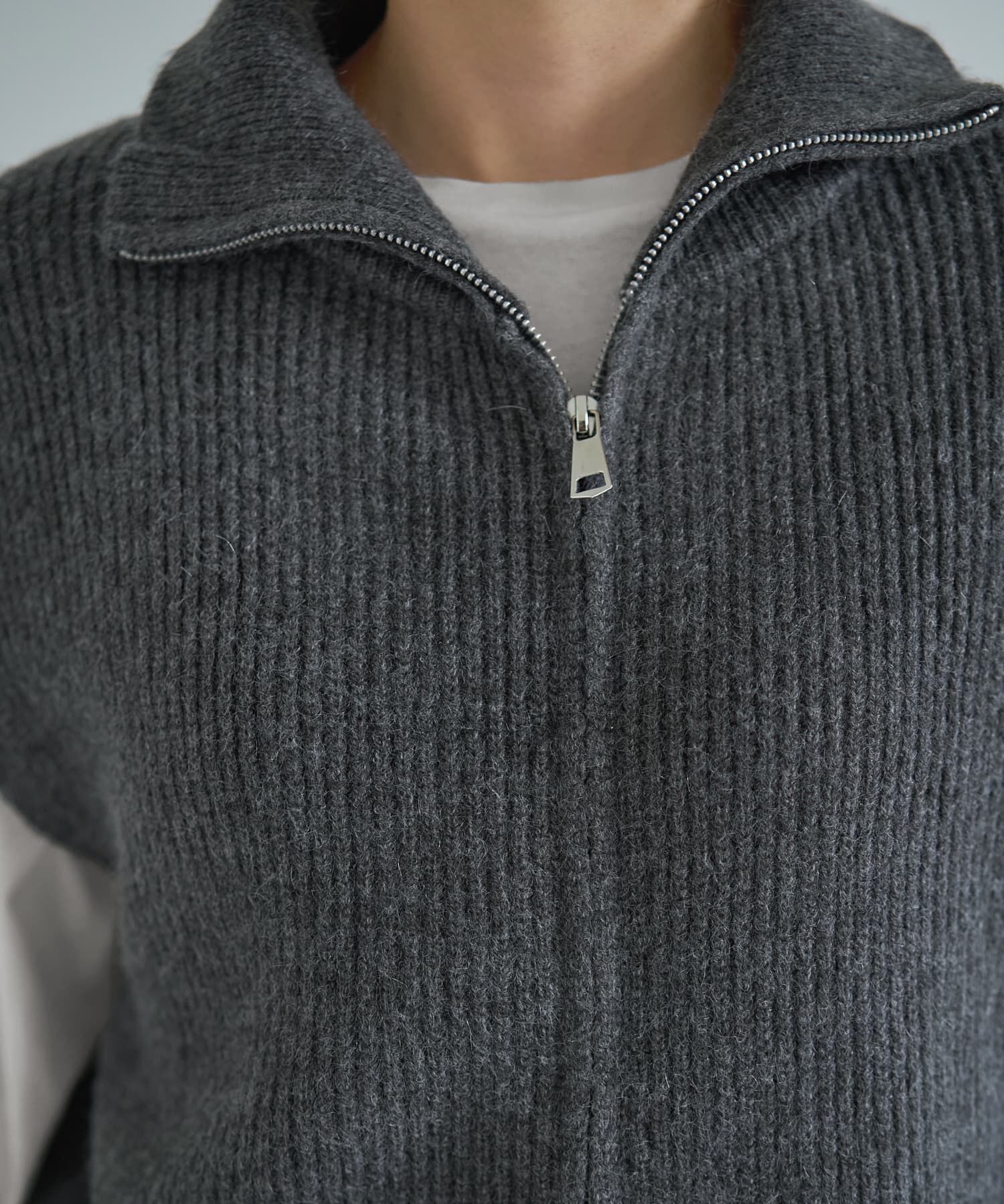 STYLE DELI「Wファスナースタンドネックニットベスト」|ニット・セーター|