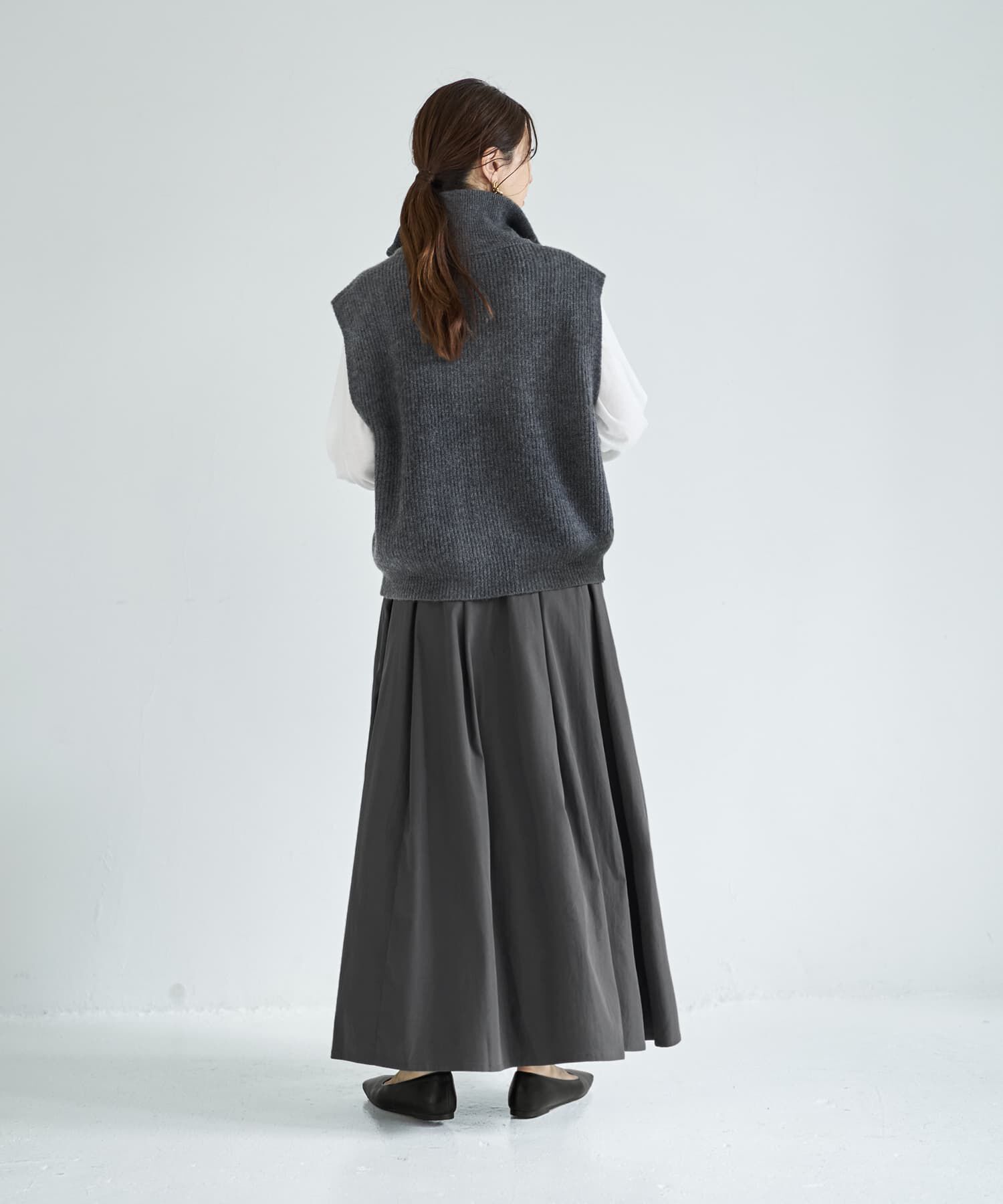 STYLE DELI「Wファスナースタンドネックニットベスト」|ニット・セーター|