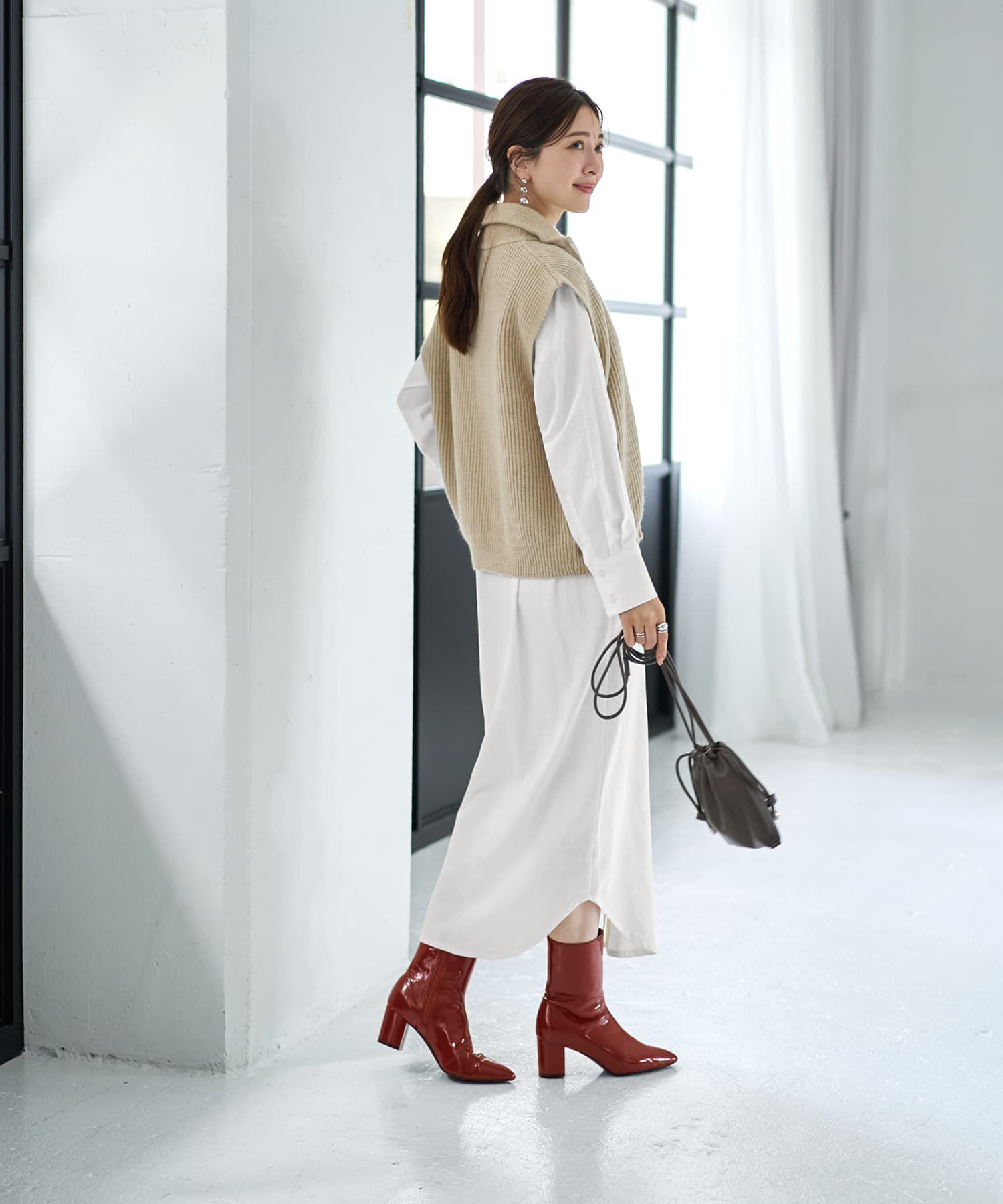 STYLE DELI「Wファスナースタンドネックニットベスト」|ニット・セーター|