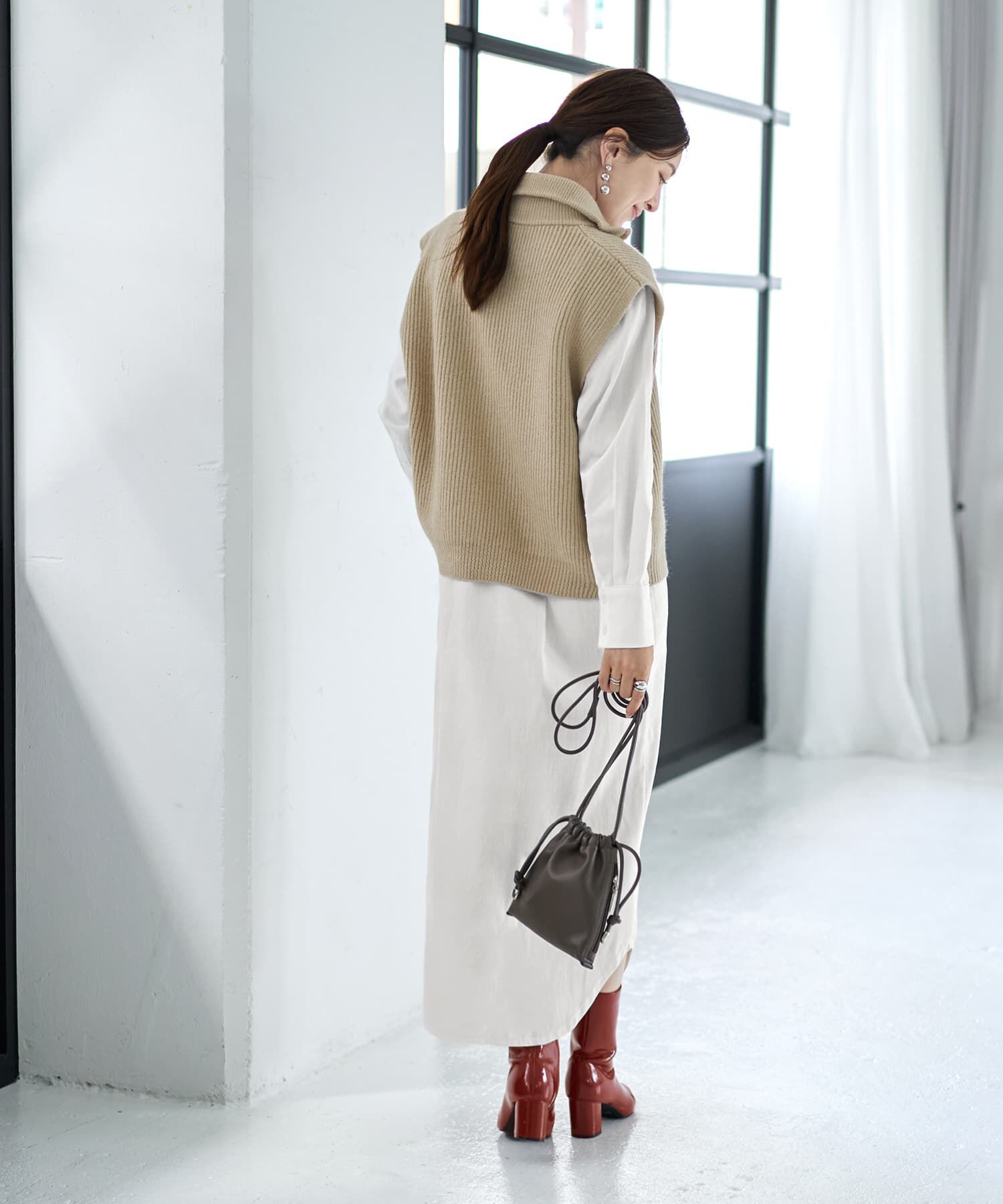 STYLE DELI「Wファスナースタンドネックニットベスト」|ニット・セーター|