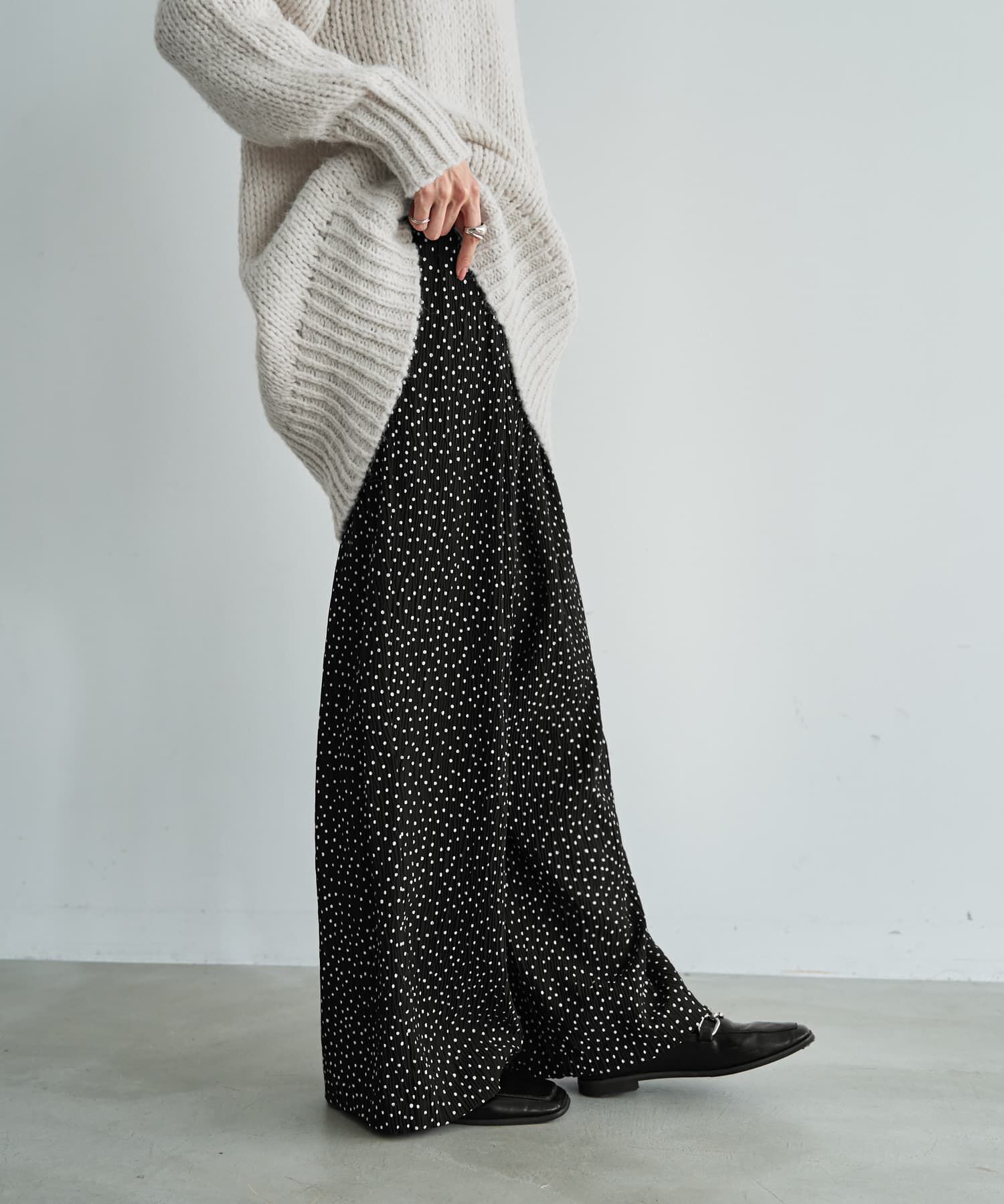 STYLE DELI「【LUXE】楊柳スモールドット柄プリーツパンツ」|その他|