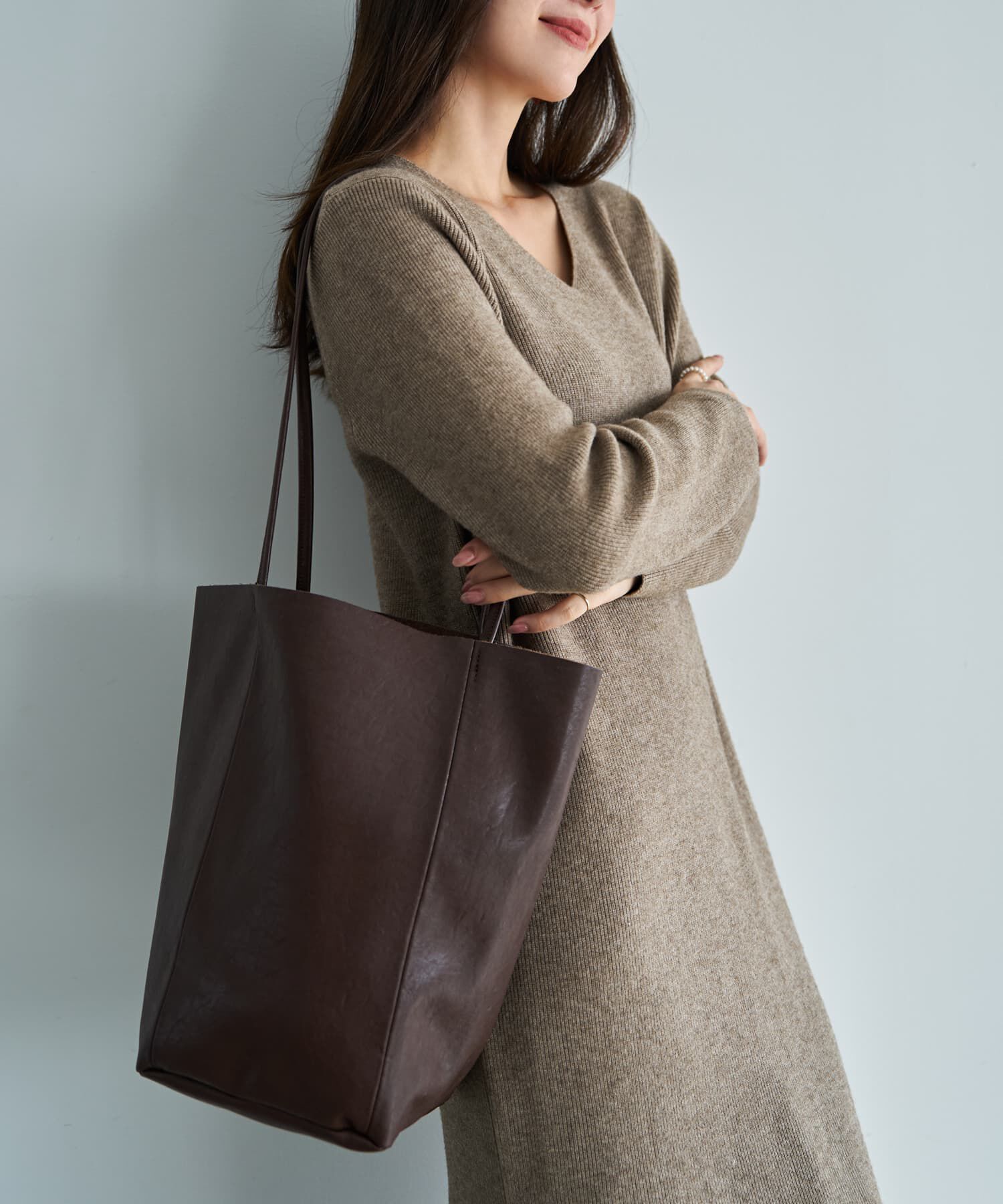 STYLE DELI「本革切りっぱなしバケツトートバッグ」|トートバッグ|