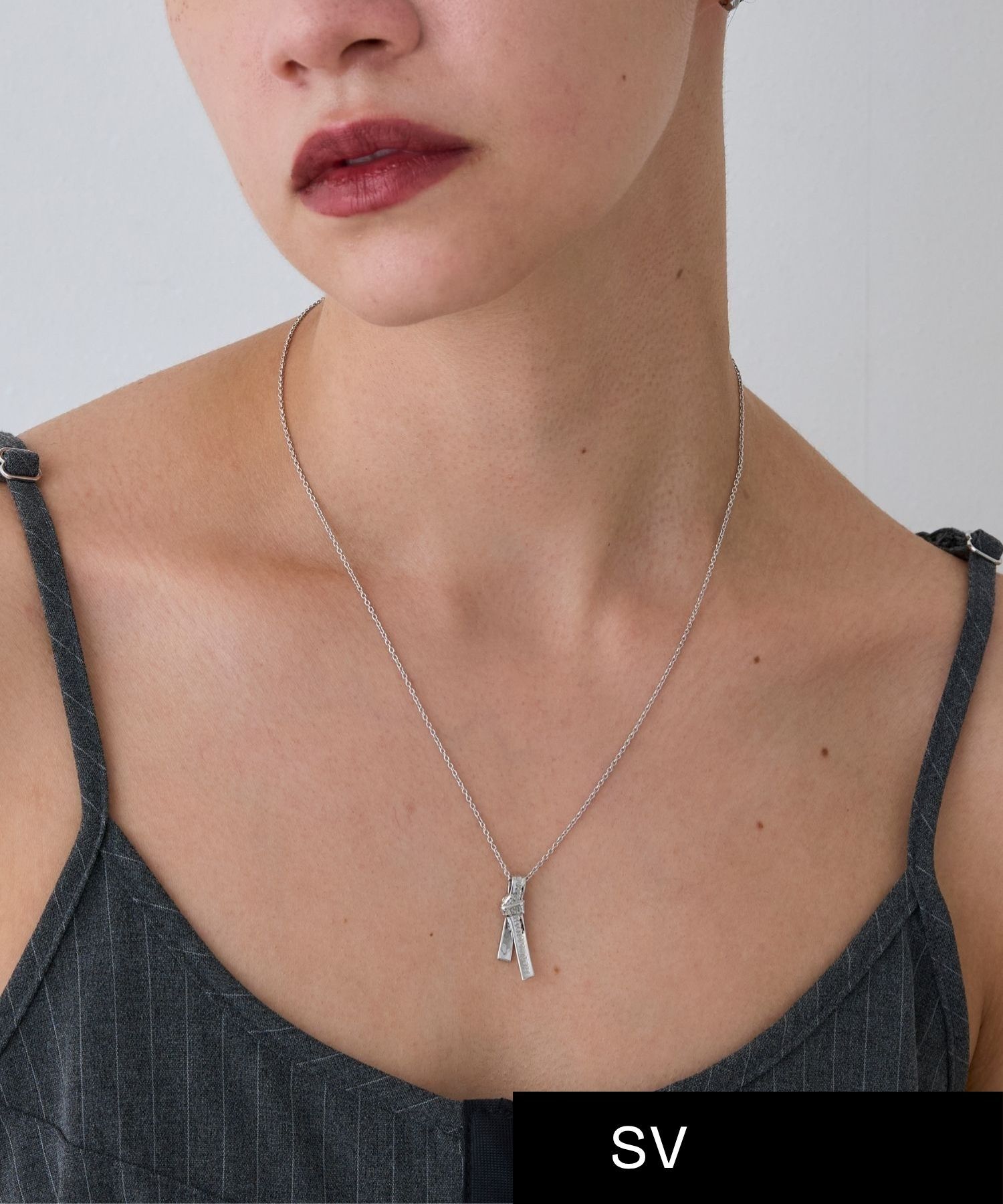 JUPITER「【SV925】タイリボンモチーフネックレス/ペア/シルバー」|ネックレス|