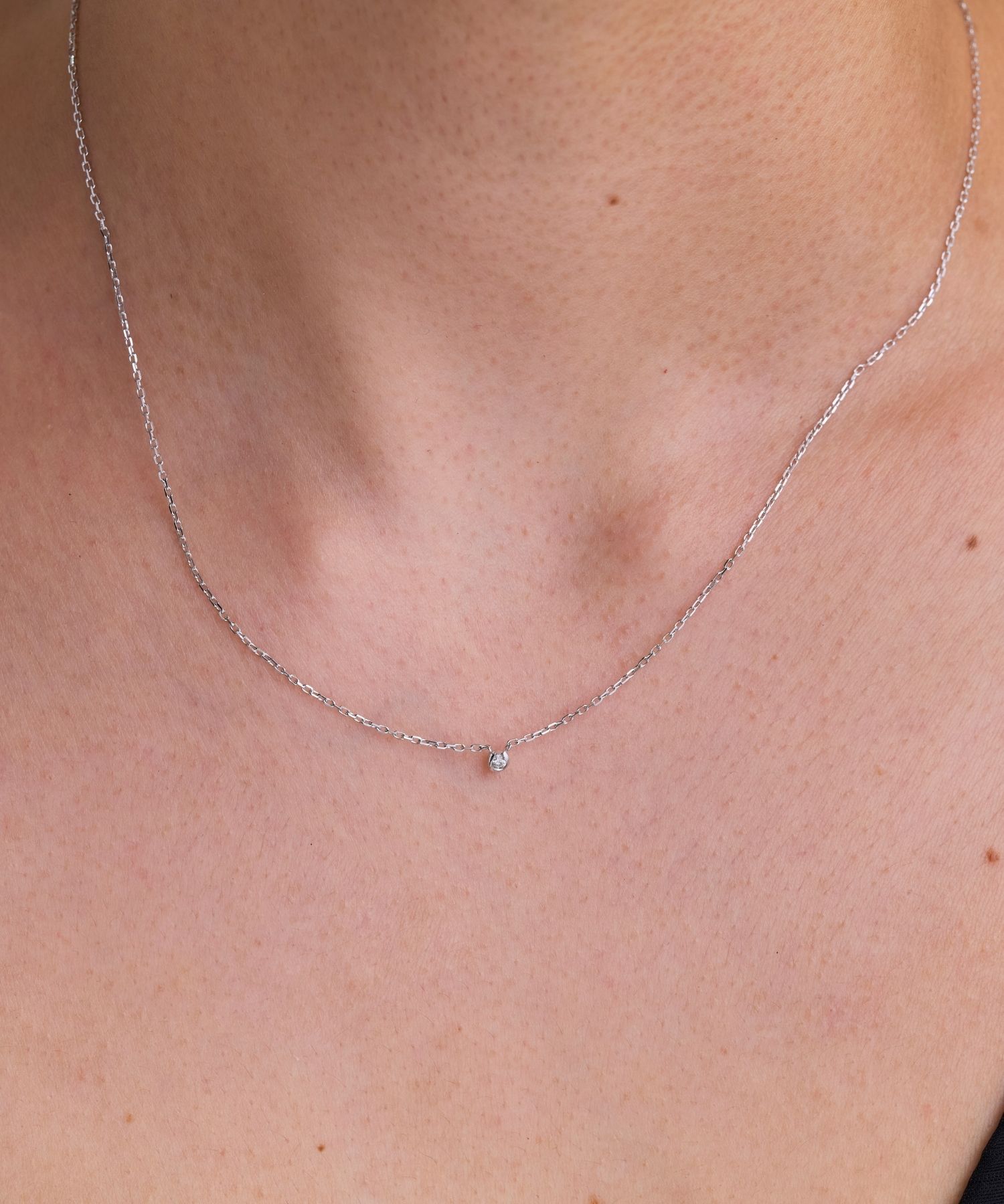 JUPITER「【SV】バテイダイヤモンドネックレス<全長約40+6cm>/金属アレルギー対応」|ネックレス|