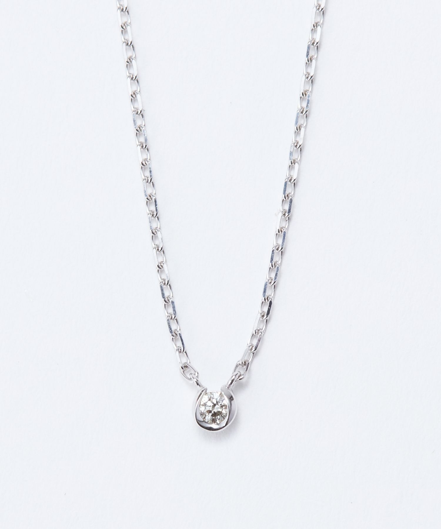 JUPITER「【SV】バテイダイヤモンドネックレス<全長約40+6cm>/金属アレルギー対応」|ネックレス|