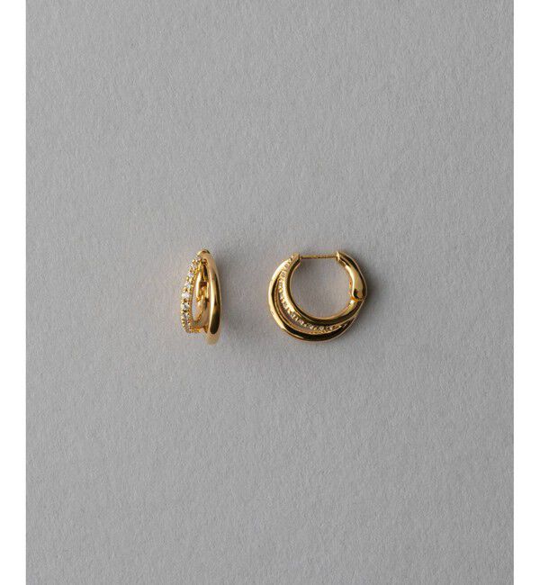 ete「ビジュー ハグピアス」|ピアス|イエローゴールド