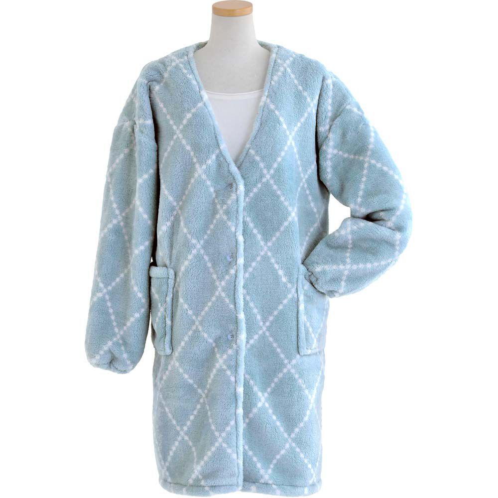 BACKYARD FAMILY「Lebois ルボア 着る毛布 レディース 通販 ルームウェア カーディガン 部屋着 ボア 裏起毛」|ルームウェア|ブルー1