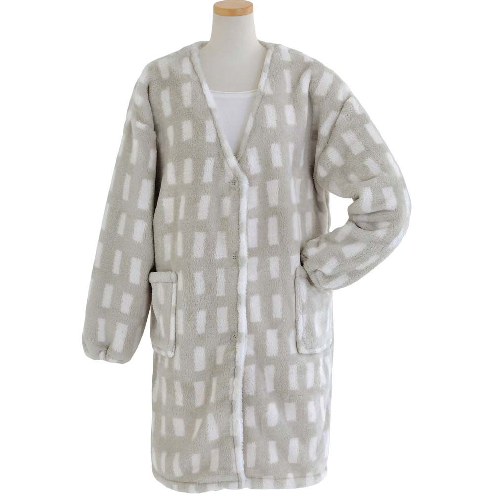 BACKYARD FAMILY「Lebois ルボア 着る毛布 レディース 通販 ルームウェア カーディガン 部屋着 ボア 裏起毛」|ルームウェア|グレー2