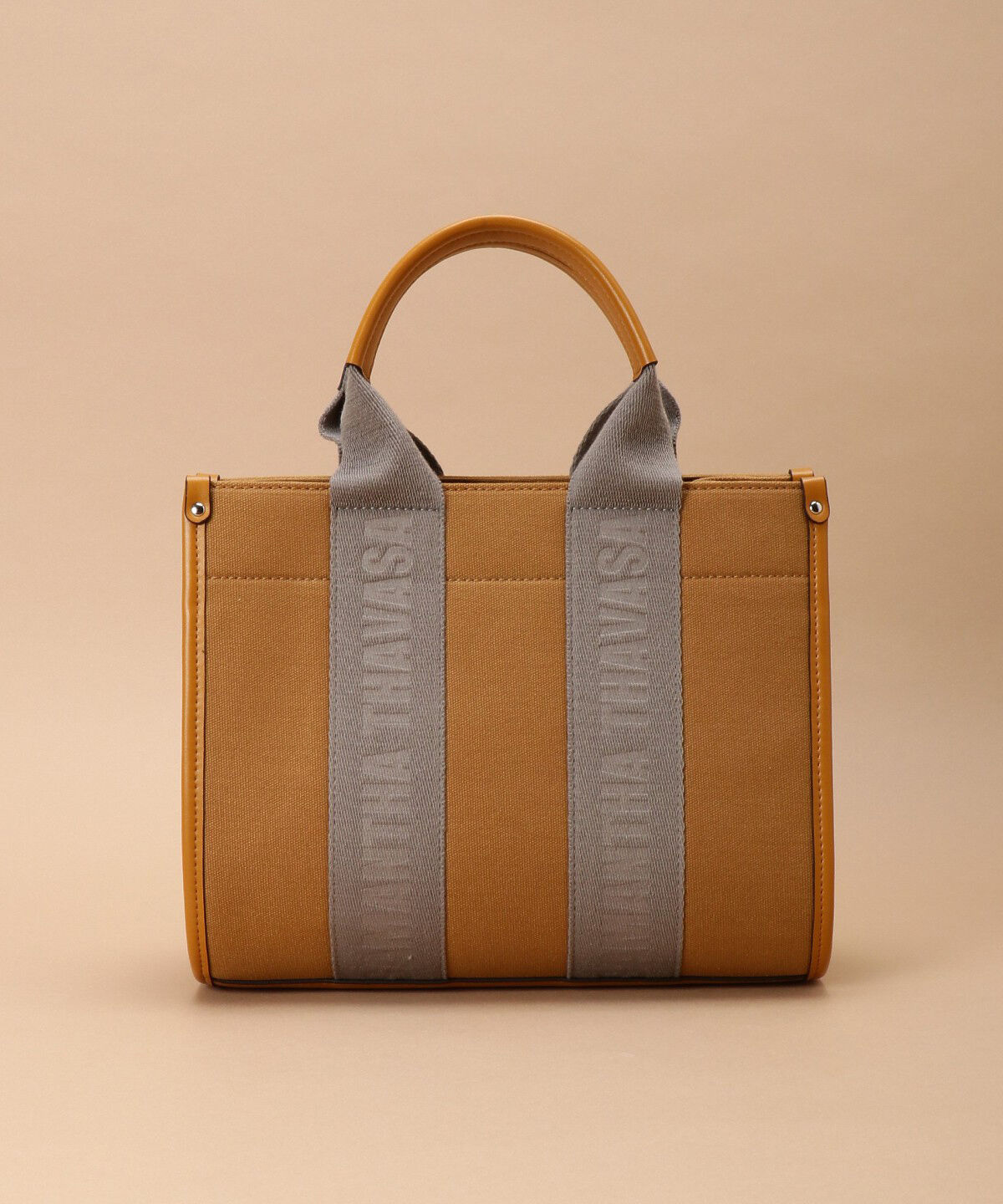 Samantha Thavasa「スクエアキャンバストート 小サイズ」|トートバッグ|キャメル