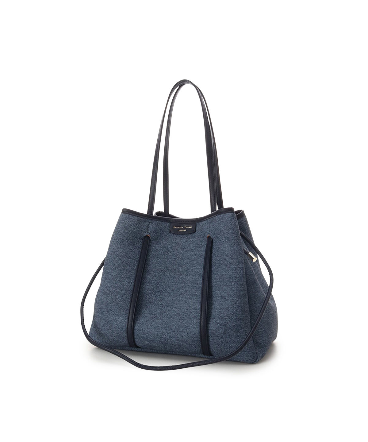 Samantha Thavasa「デニム調キャンバスデザイン 合皮トートバッグ 大サイズ」|トートバッグ|