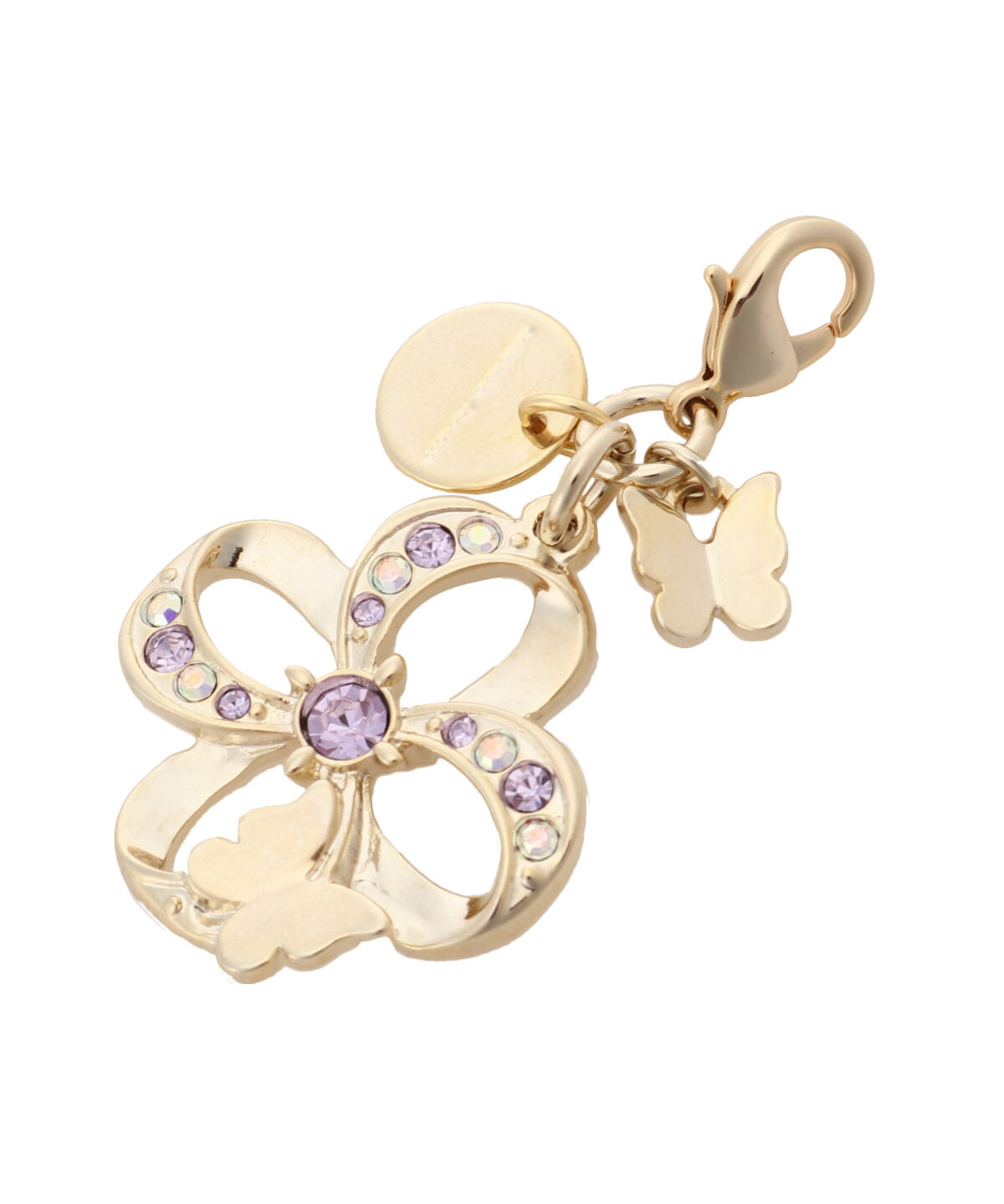 Samantha Thavasa「フラワーパピヨンモチーフ ファスナーチャーム」|チャーム・キーホルダー|ラベンダー