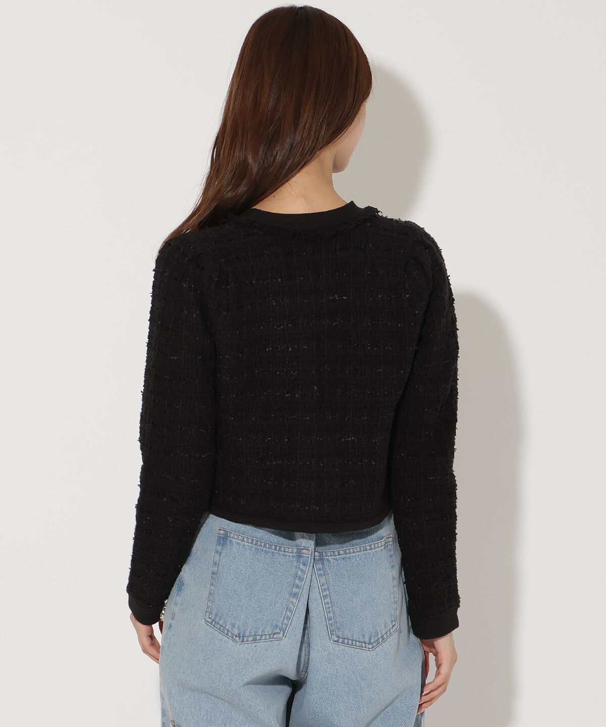 アンドクチュール「ツイードライクニットカーディガン」|カーディガン|