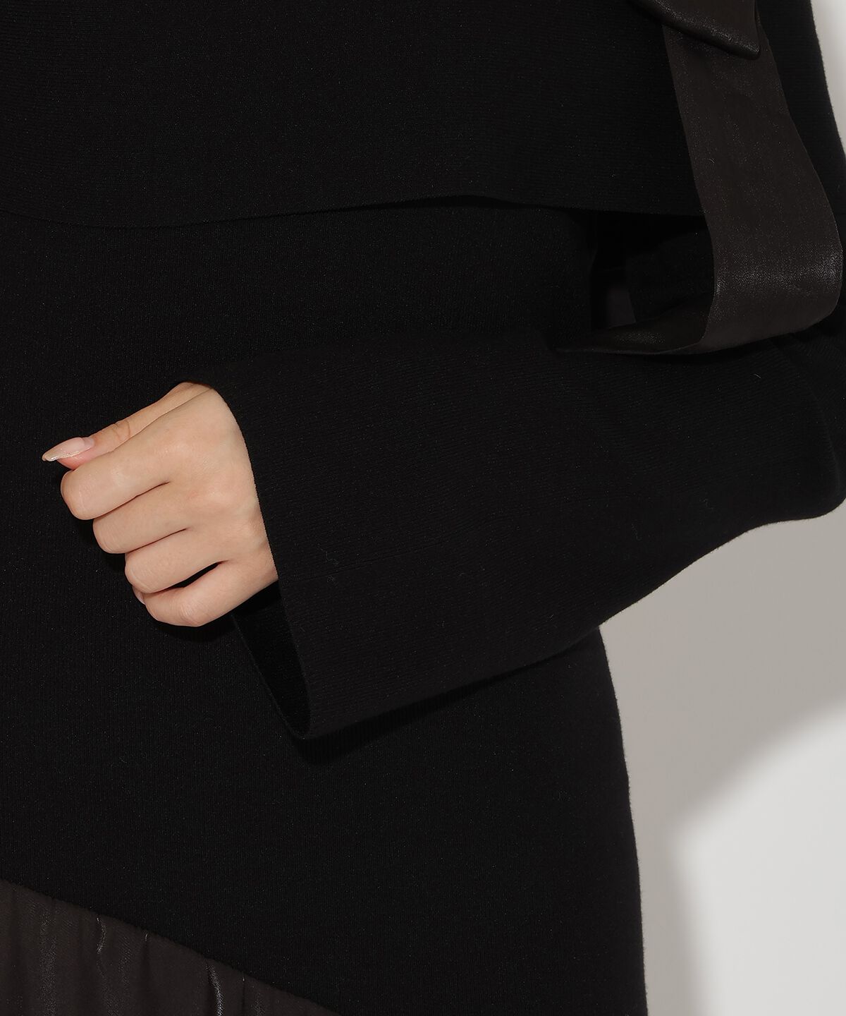 アンドクチュール「ショルダーリボンニットドッキングワンピース」|ワンピース|