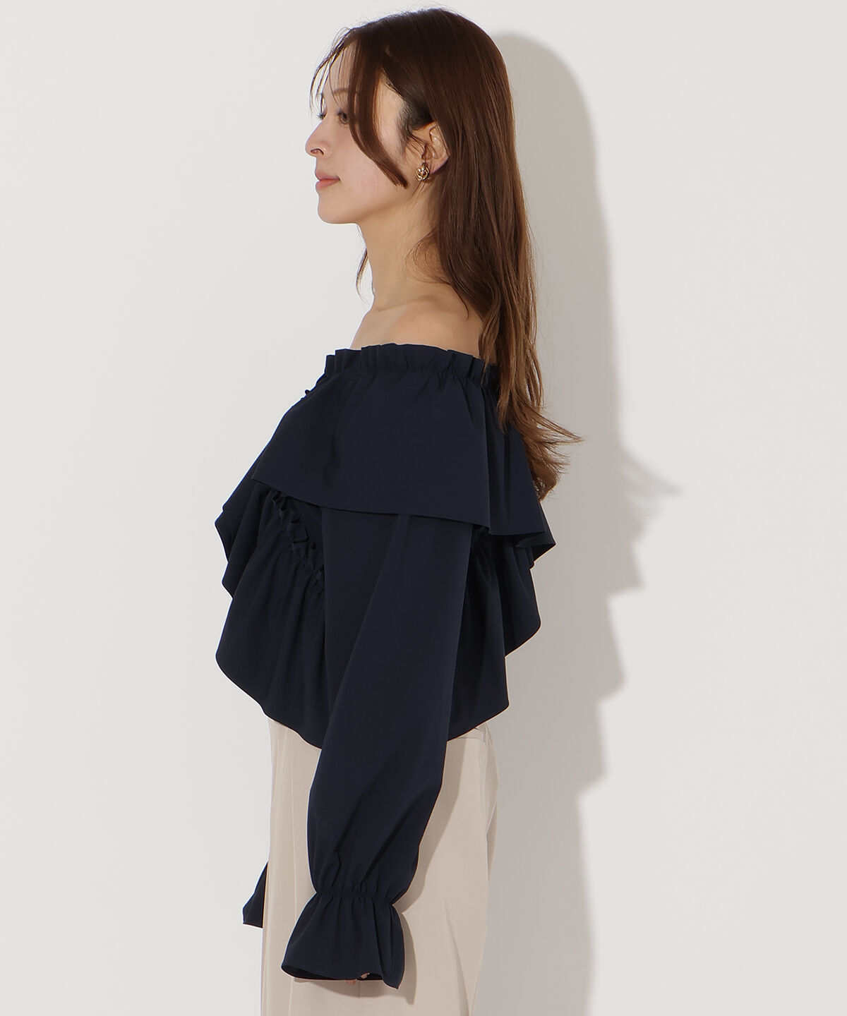 アンドクチュール「フリルクロスブラウス」|シャツ・ブラウス|