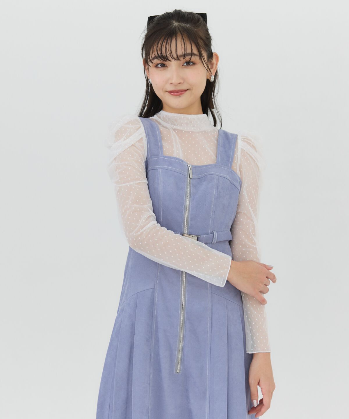 REDYAZEL「サイドプリーツジャンパースカート」|ジャンパースカート|