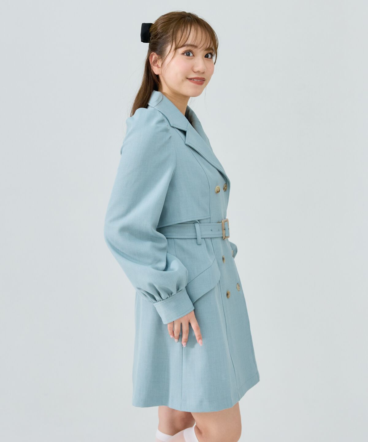 REDYAZEL「パフスリーブミニトレンチコート」|トレンチコート|