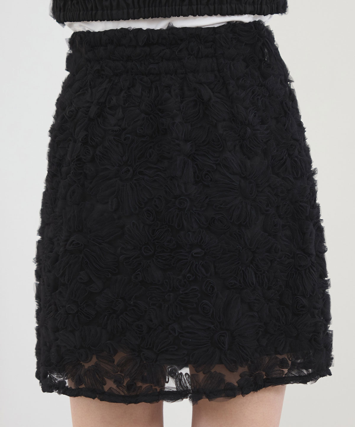 REDYAZEL「3Dフラワーレースミニスカート」|台形|