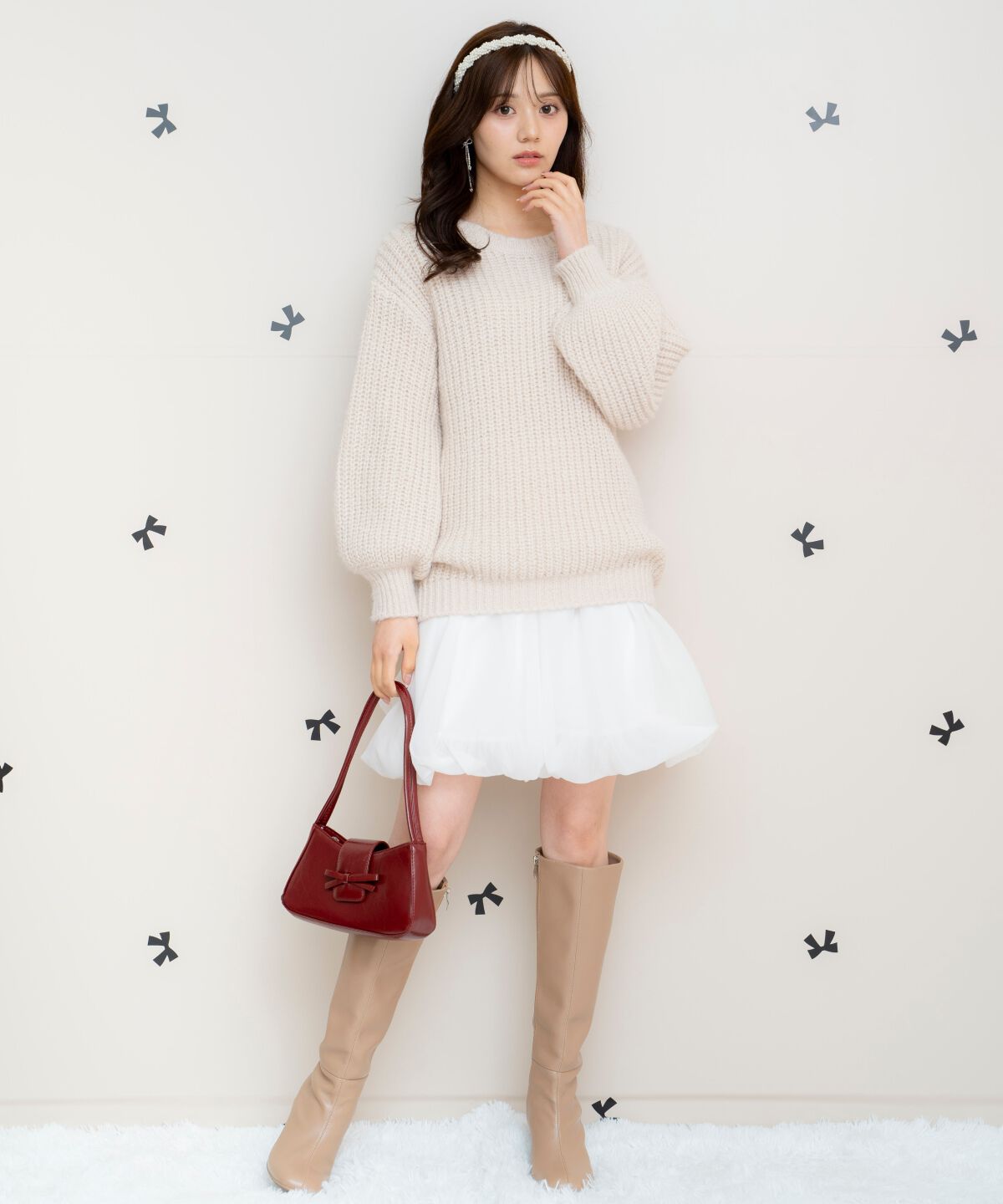 WILLSELECTION「ニットプルオーバー&times;バルーンスカートセット」|ワンピース|