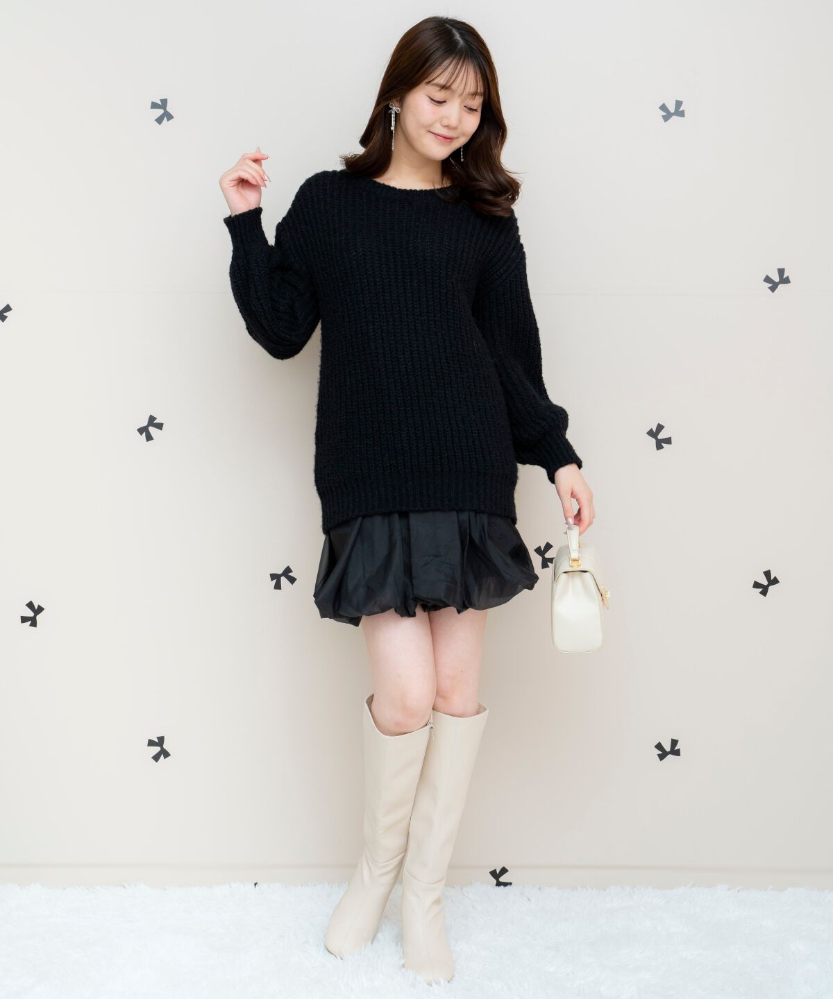 WILLSELECTION「ニットプルオーバー&times;バルーンスカートセット」|ワンピース|