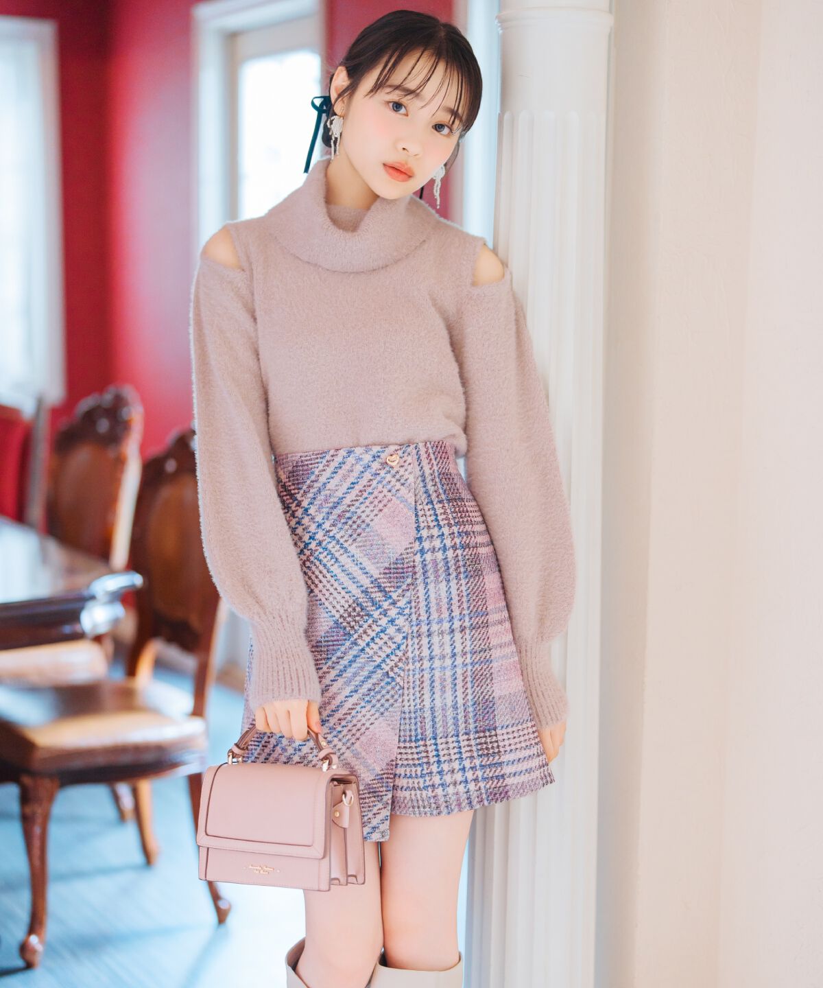 WILLSELECTION「ラメツイードミニスカート」|台形|