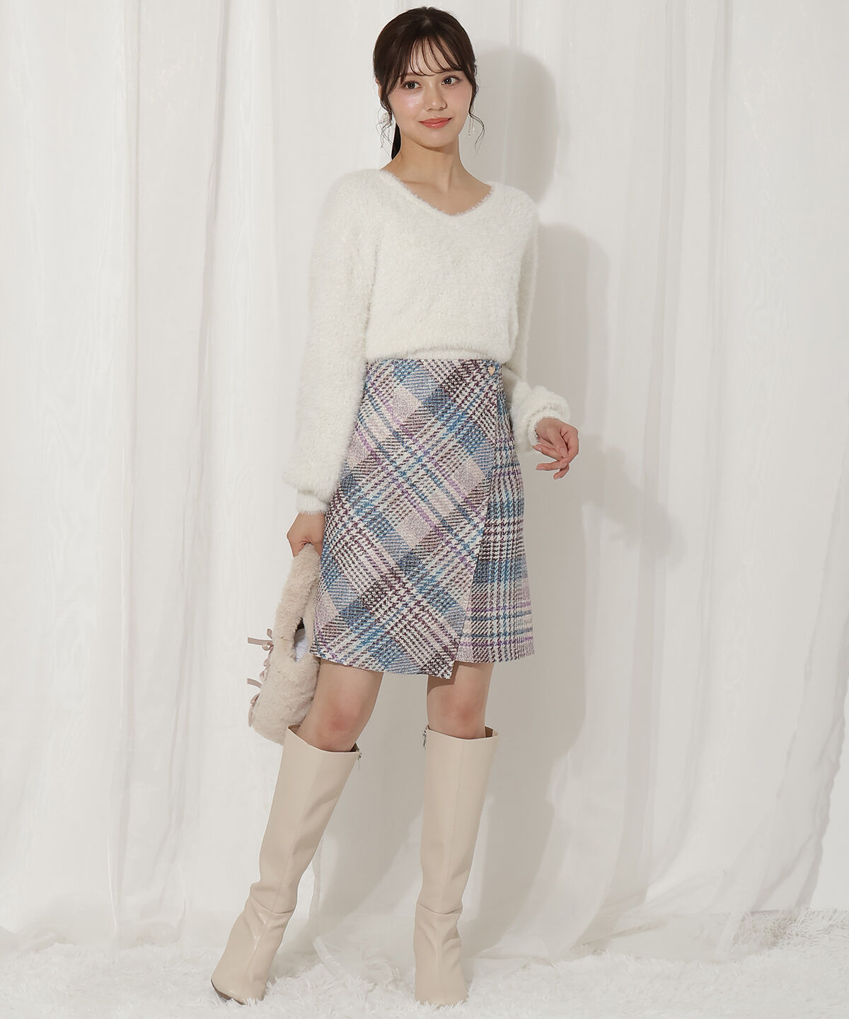 WILLSELECTION「ラメツイードミニスカート」|台形|