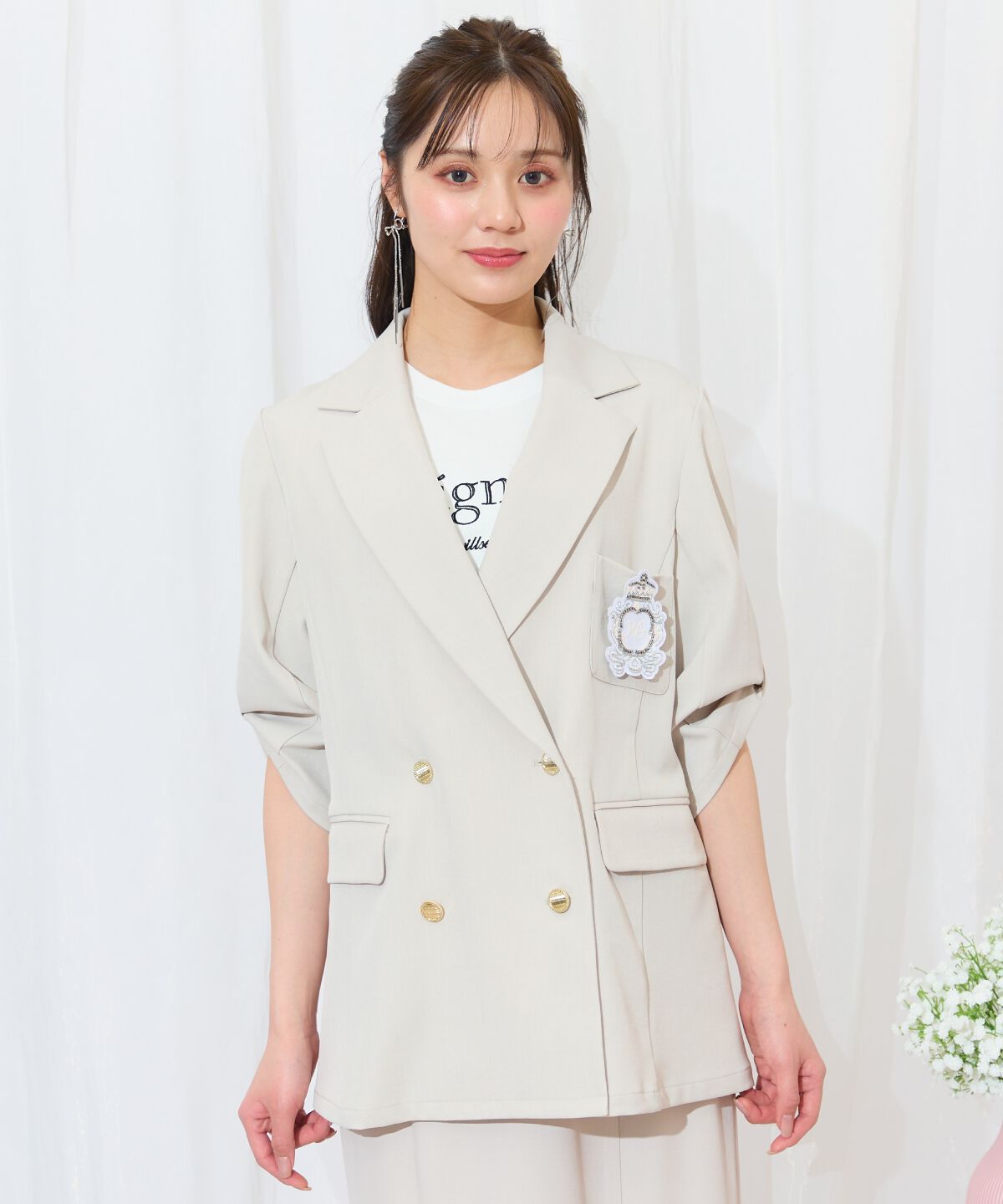 WILLSELECTION「エンブレム付きテーラードジャケット」|テーラードジャケット|ベージュ