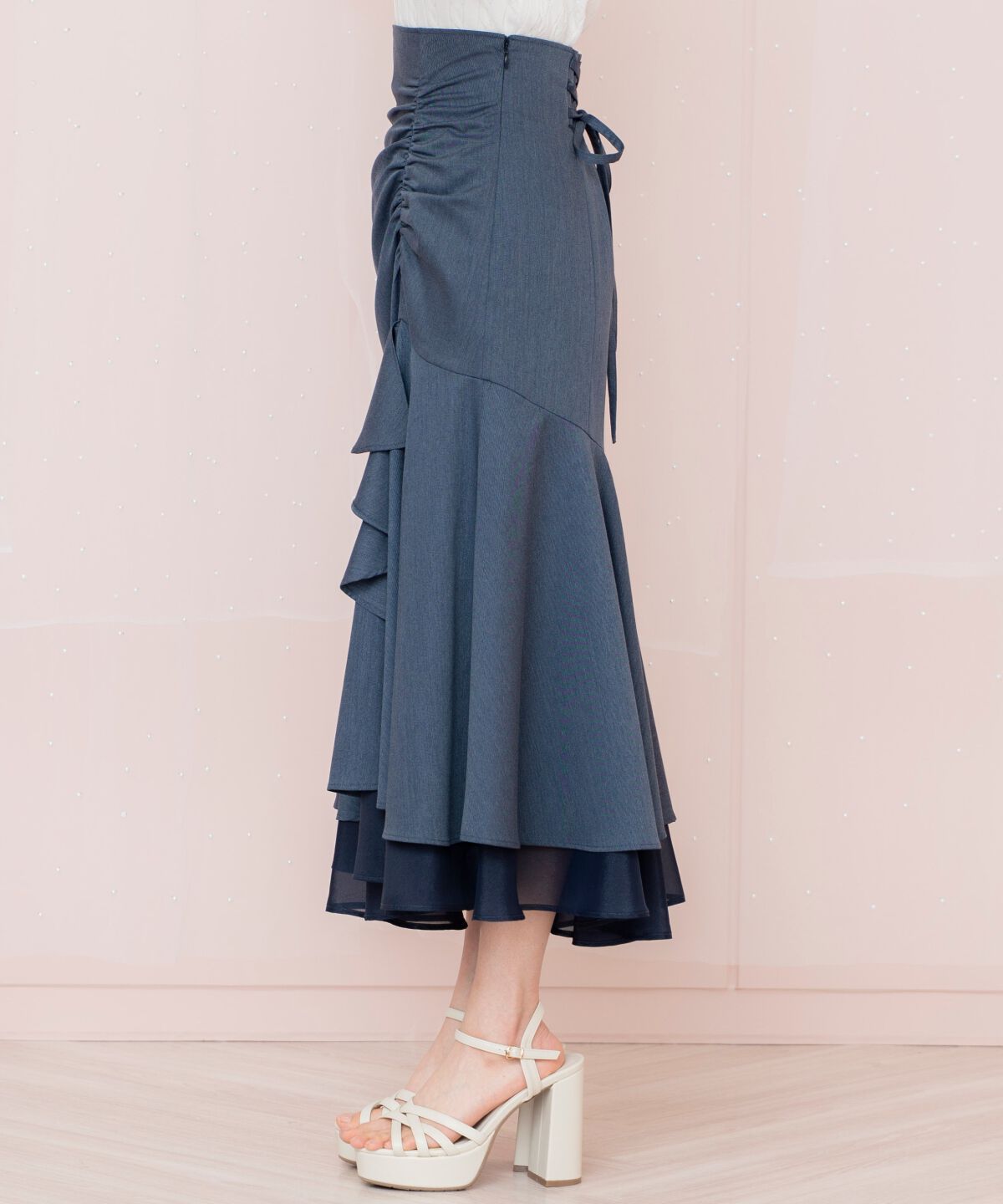 WILLSELECTION「シアーヘムギャザーマーメイドスカート」|フレア|