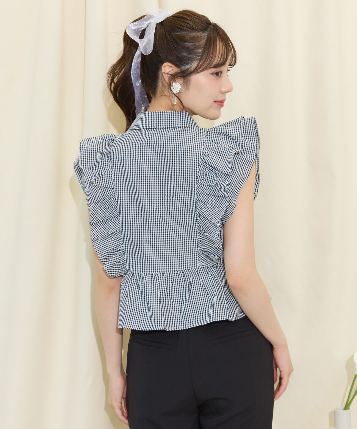 WILLSELECTION「ギャザーリボンフリルスリーブブラウス」|シャツ・ブラウス|