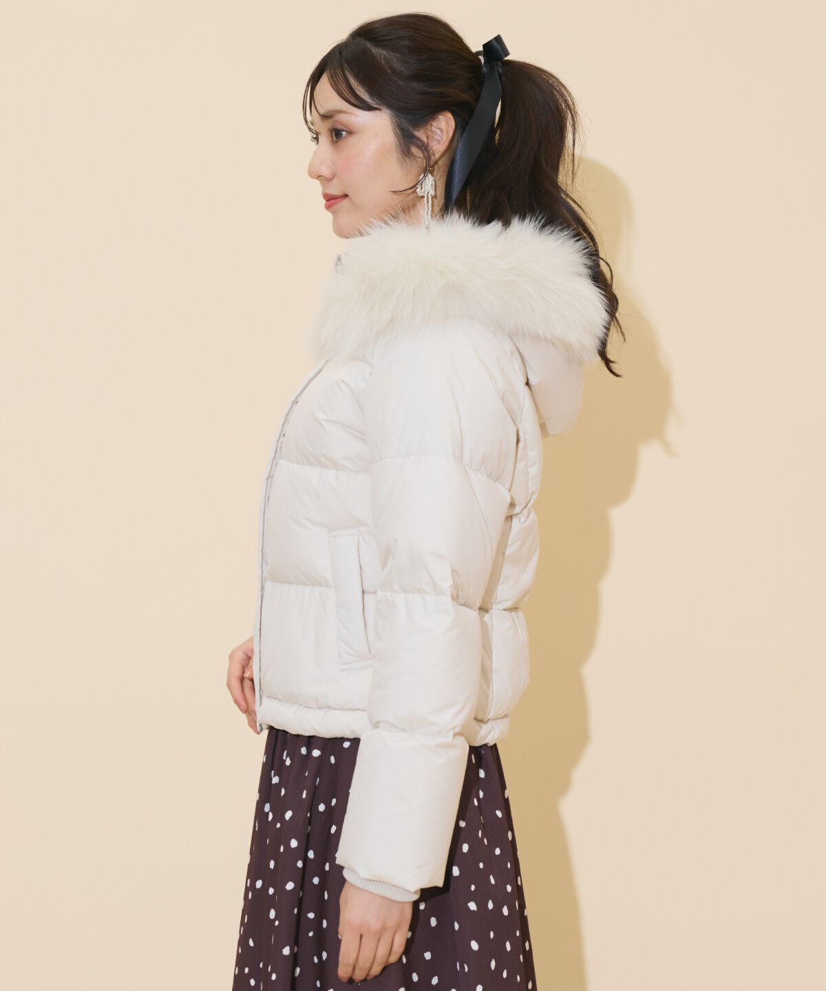 WILLSELECTION「ファー付きショートダウン」|ダウン|