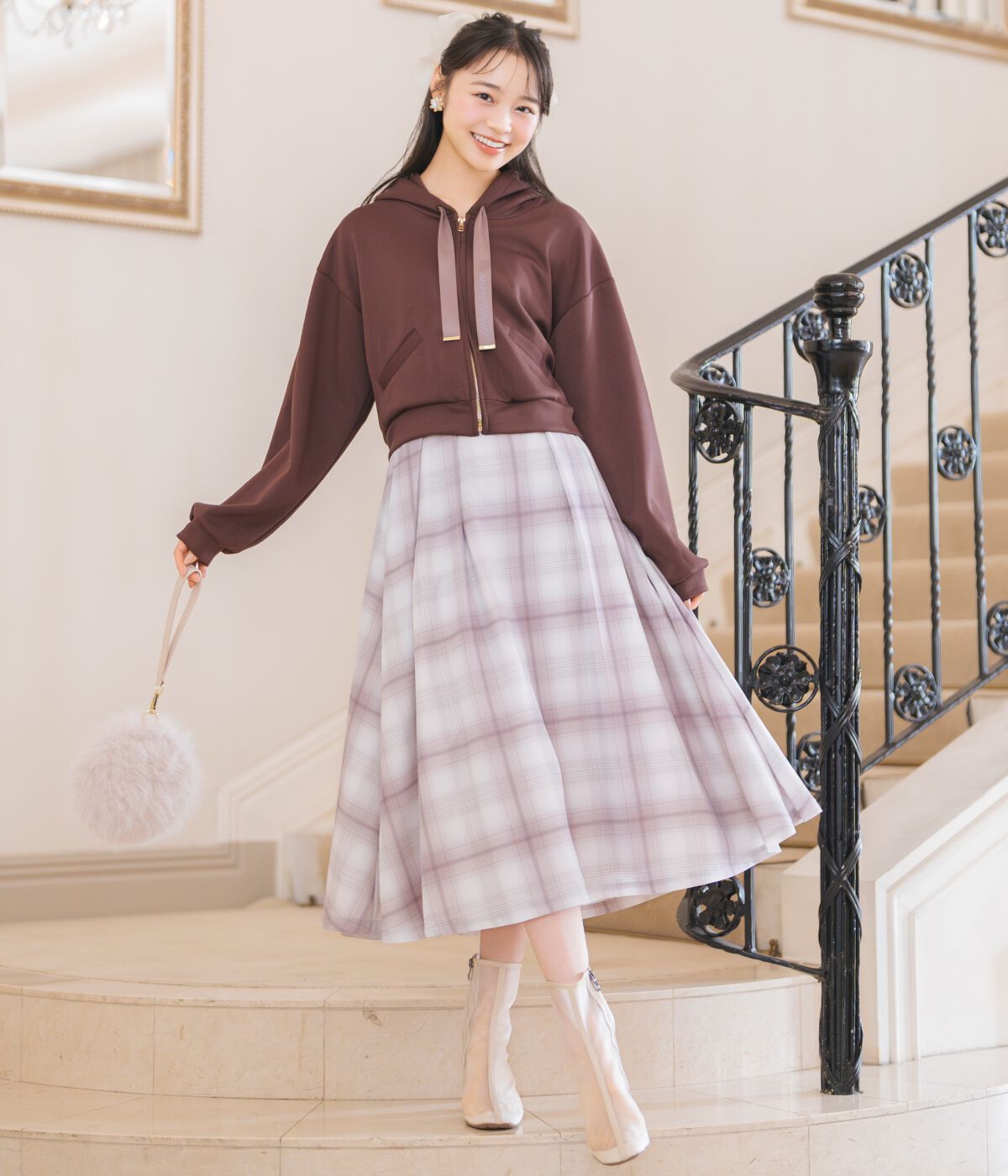 WILLSELECTION「オリジナルチェックタックフレアスカート」|フレア|