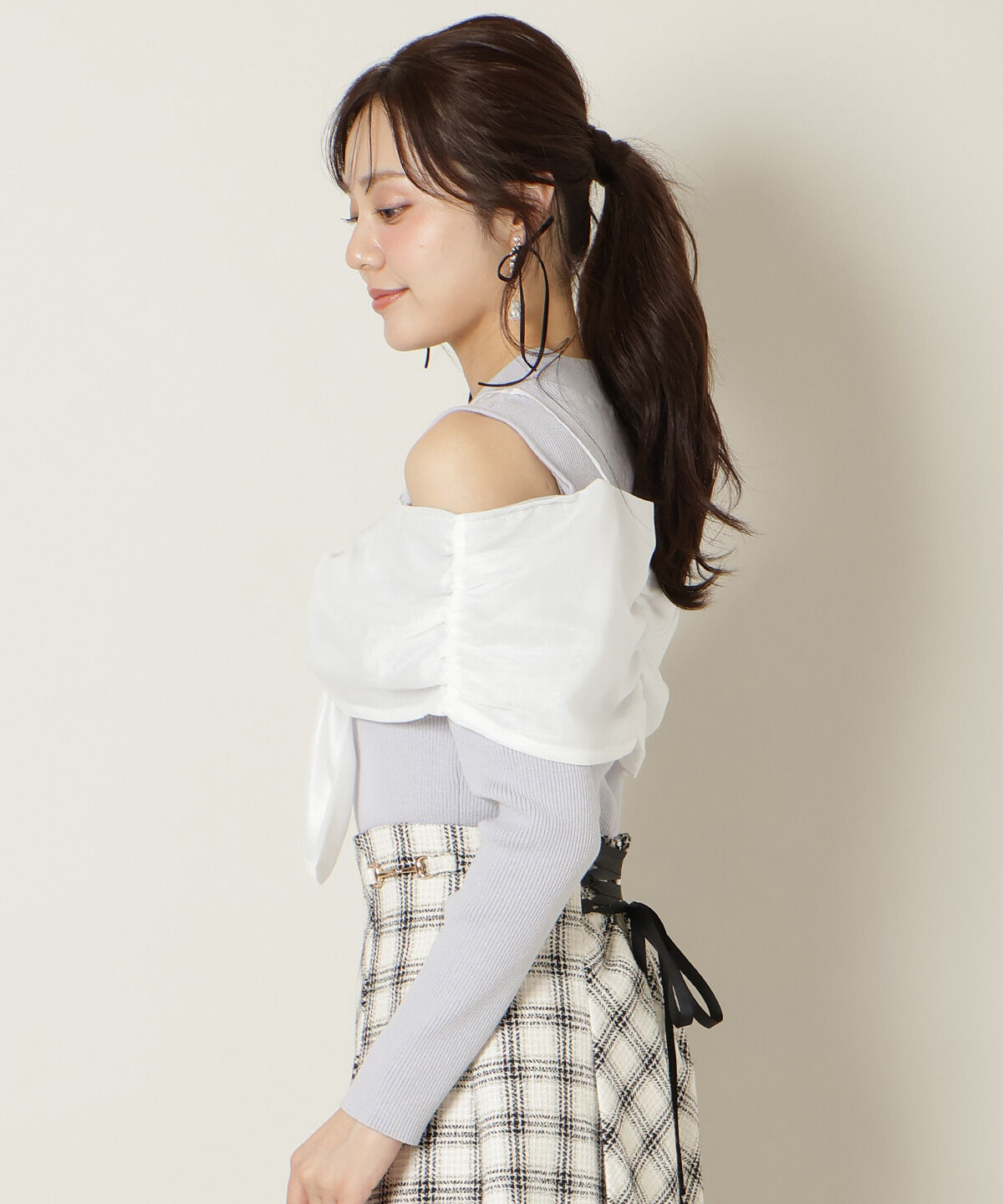 WILLSELECTION「リボンビスチェドッキングリブニット」|ニット・セーター|